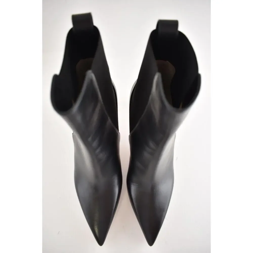 Christian Louboutin Condodo 85 Black Calf Leather Short Ankle Heel Boot 40.5